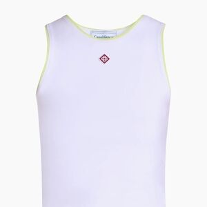 Casablanca White Tank Top with Yellow Accents